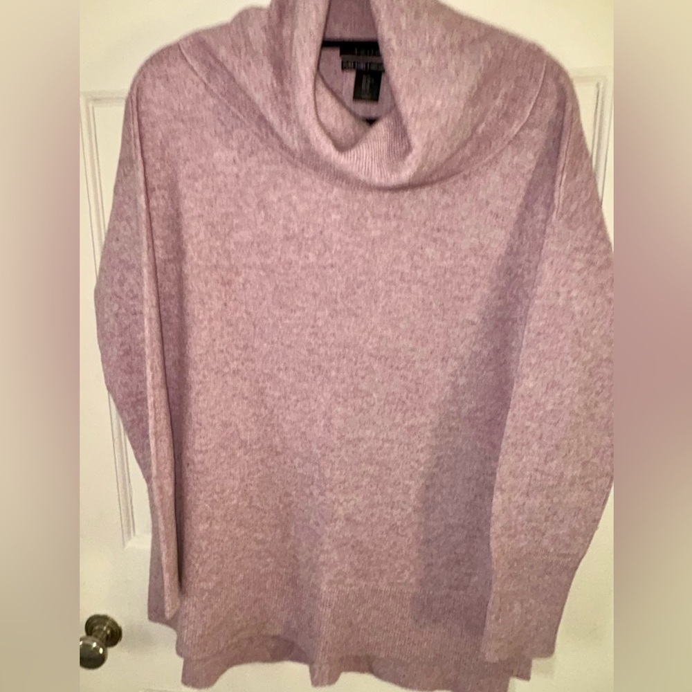Tahari Soft Purple Cowl Neck Cashmere Sweater